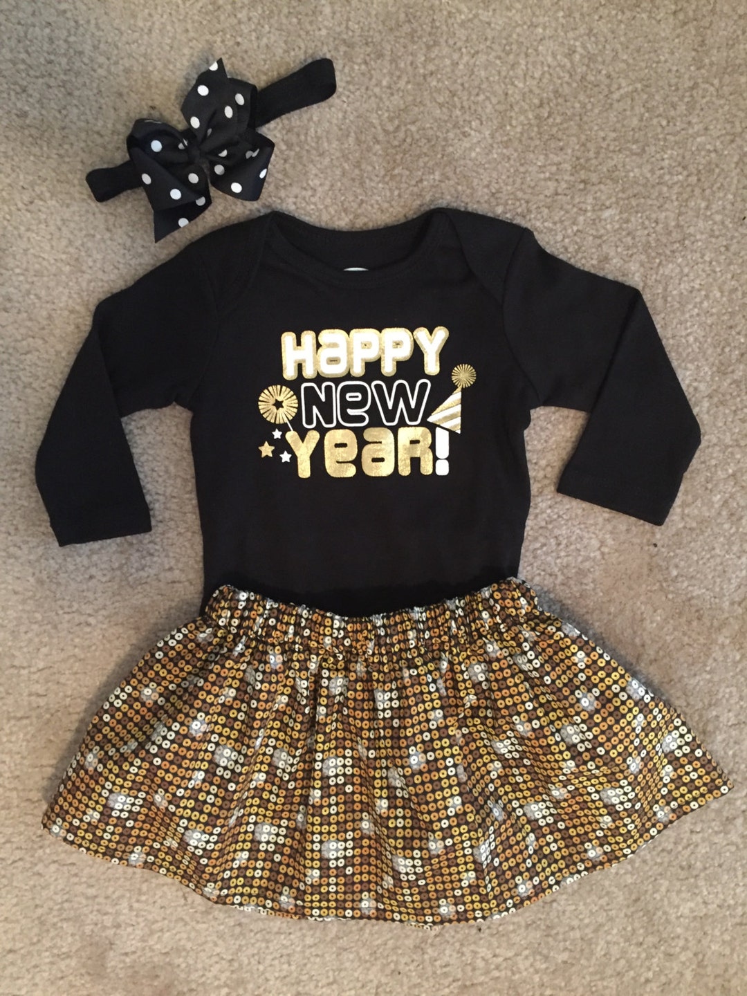 New Years Outfit Baby Girl 1st Holiday Sister Dress up Tutu Skirt