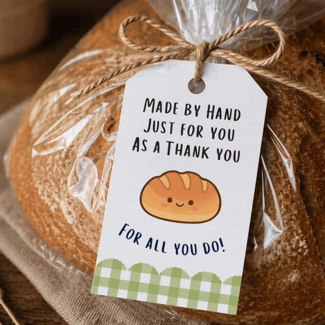 Sourdough Teacher Gift Tag Printable | Thank You Gift Tag for Homemade ...