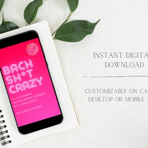 Bachelorette Party Invite DIGITAL Download - Bach Sh*t Crazy