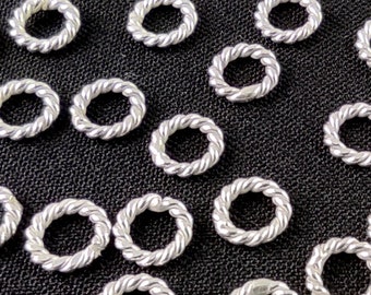 40 Karen Hill Tribe zilveren gedraaide gesloten springringen 6 mm | KJB104