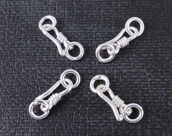 10 of Karen Hill Tribe Silver Hook and Eye Clasps 10X5mm | KLB118