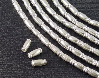 40 of Karen Hill Tribe Silver Bamboo Tube Beads 6x2mm | KBS117S