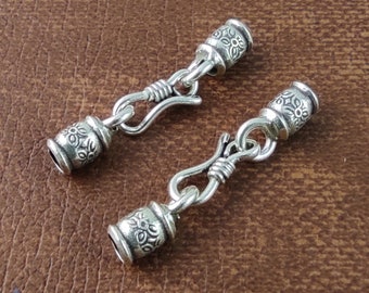 2 of Karen Hill Tribe Silver Cord End Caps Clasp 3.5mm | KAB105
