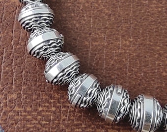 6 of Karen Hill Tribe Silver Curly Rolled Bicone Beads 6x7mm | KBB274