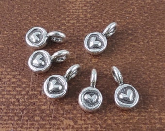 8 of Karen Hill Tribe Silver Heart Round Charms 10x5mm | KCB148