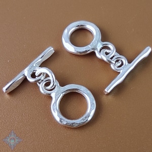2 of Karen Hill Tribe Silver Hammered Round Toggle Clasp Set 7mm | KTB120