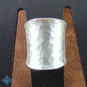 Karen Hill Tribe Silver Hammered Wide Cuff Ring - Adjustable Band | KRB113