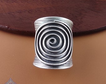 1 of Karen Hill Tribe Handmade Silver Spiral Open Ring 8 1/2 US | KRB104
