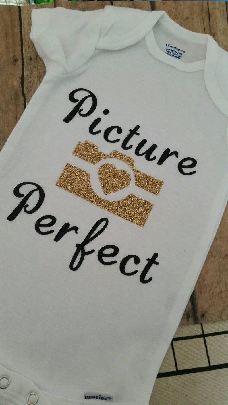 picture perfect Onesie baby glitter onesie