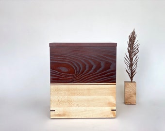 Companion Cremation Urn of Torrefied Ash and Maple