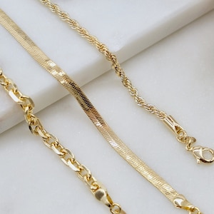 Gold Link Chain Bracelets, Stack Bracelets, 18k Gold Filled Bracelets, Gold Chunky Bracelets Chain