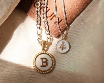 Bee Necklace, Gold Bee Necklace, Initial Gold Necklace, Custom Necklace, Layering Necklace, Gift for Bestfriends