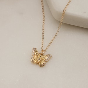 NEW Butterfly Necklace, Simple necklace, Dainty Earrings, butterfly necklace gold, Gift for friend, Butterfly Earrings