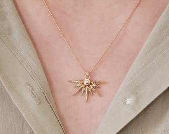 Half Star Necklace, Everyday Necklace, Best friend gift, 14K Gold Filled Chain, Gift for her, Statement Necklace, Layered Necklace
