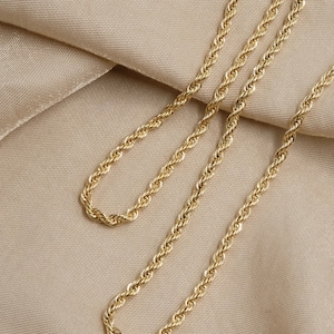 Rope Chain Gold Necklace, 18K Gold Filled, Layering necklace, Stacking Necklace, Gold Chain Necklace, Gift for friend