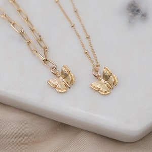 Gold Butterfly necklace, Simple necklace, Dainty necklace, Gift for friend, gold necklace, dainty gold necklace, dainty butterfly necklace