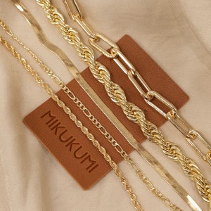 Everyday Necklace, Gold Chain Necklace, 18K Gold Filled, Herringbone Necklace, Gold Link Chain, Paperclip chain, Layering necklace