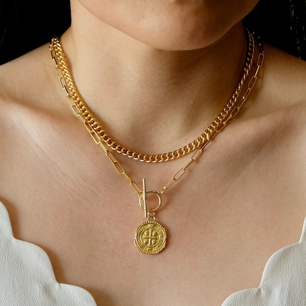 Gold Paperclip Necklace Etsy