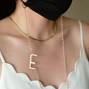 Face Mask Chain, Personalized Face Mask, Gold Chain Necklace, Face Mask Holder, Holiday Gift, Chain ONLY