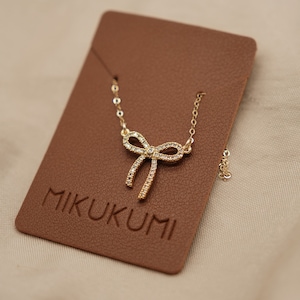 Bow CZ Gold Necklace, Bow charm Necklace, best friend gift, 14K Gold Filled Chain, Gift for her, Birthday Gift, Gift for her