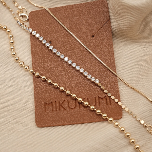 18K Gold Filled Gold Chain Bracelets | Stack Bracelets | Tennis Bracelets | Bead Bracelets | Stack for Woman