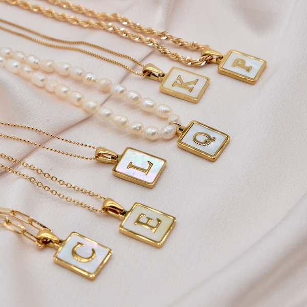 Gouden ketting met initialen, gepersonaliseerde ketting, briefketting, paperclipketting, aangepaste ketting, ketting met laagjes, valentijnscadeau