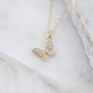 Dainty Gold Butterfly Pendant Necklace, Butterfly Necklace, Bridesmaid Gift, Birthday Gift, Minimalist Necklace, Birthday Gift