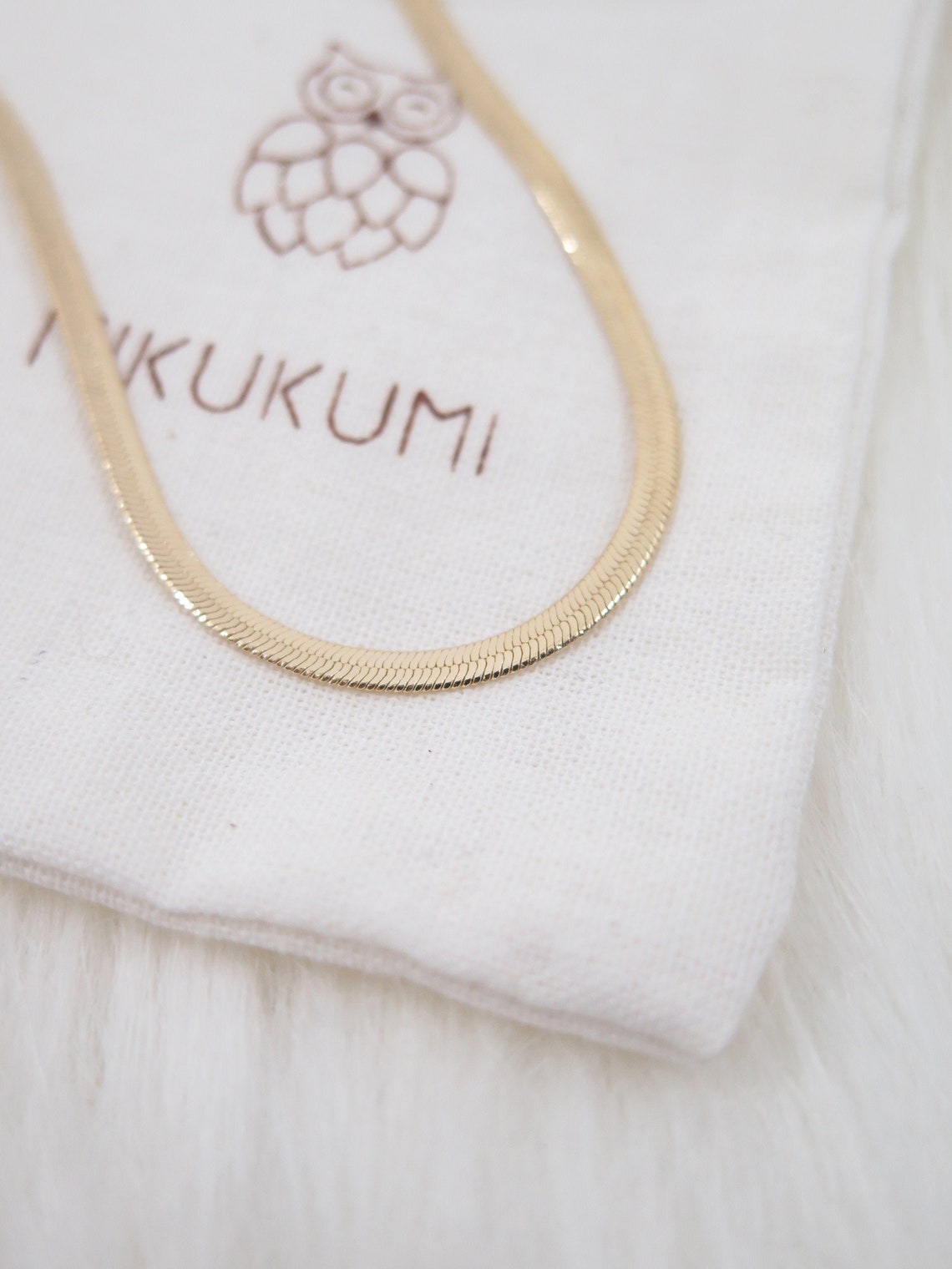 18K Gold Herringbone Bracelet - Double Layer Snake Chain - Sunne 18K Gold Herringbone Bracelet - Double Layer Snake Chain - Sunne