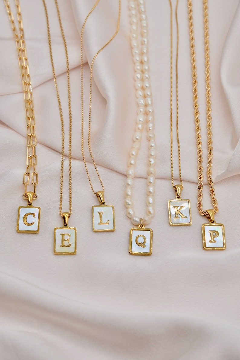 Gold Initial Necklace, Personalized Necklace, Letter Necklace, Paperclip Chain Necklace, Custom Necklace, Layering Necklace, Valentines gift image 3