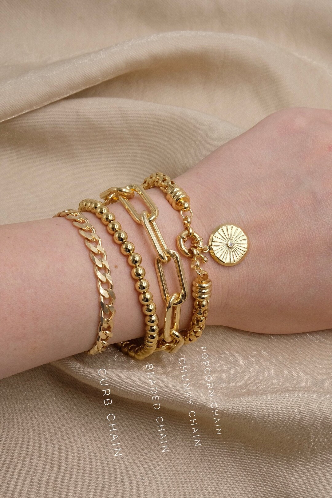 ブレスレット 18K Gold Screw Chain Bracelet For Men & Women il_1080xN.2560988094_plf5.jpg