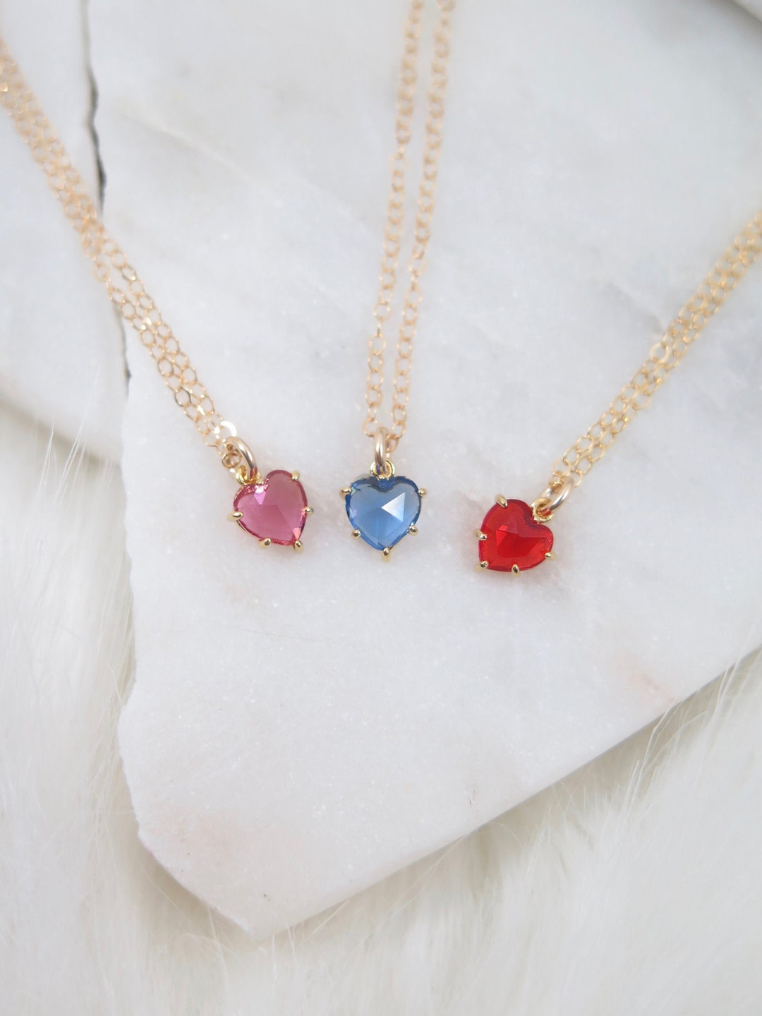 Tiny Heart Necklace Gold Heart Necklace Stacking Necklace - Etsy