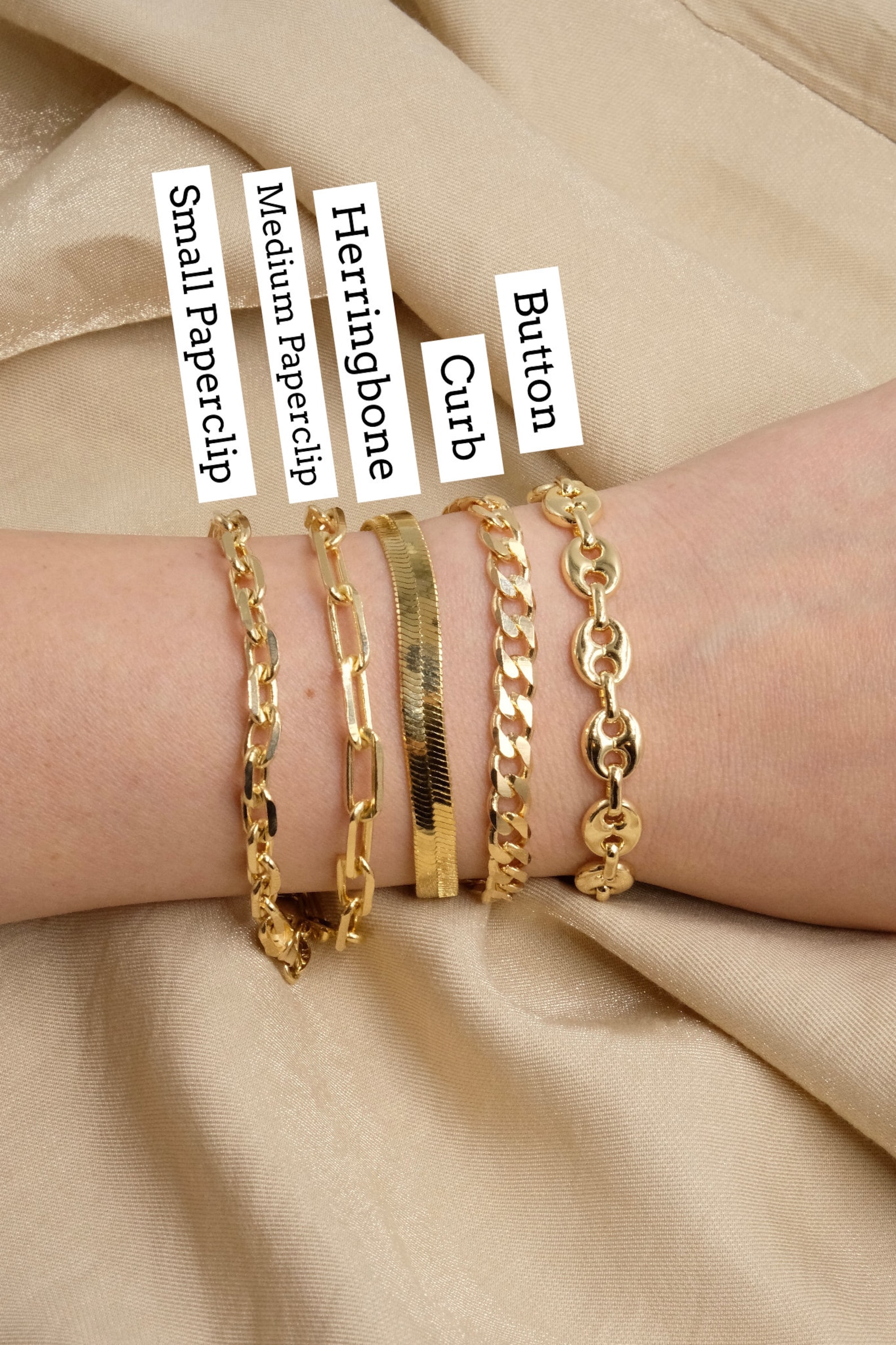 Gold Link Chain Bracelets Stack Bracelets 18k Gold Filled Etsy