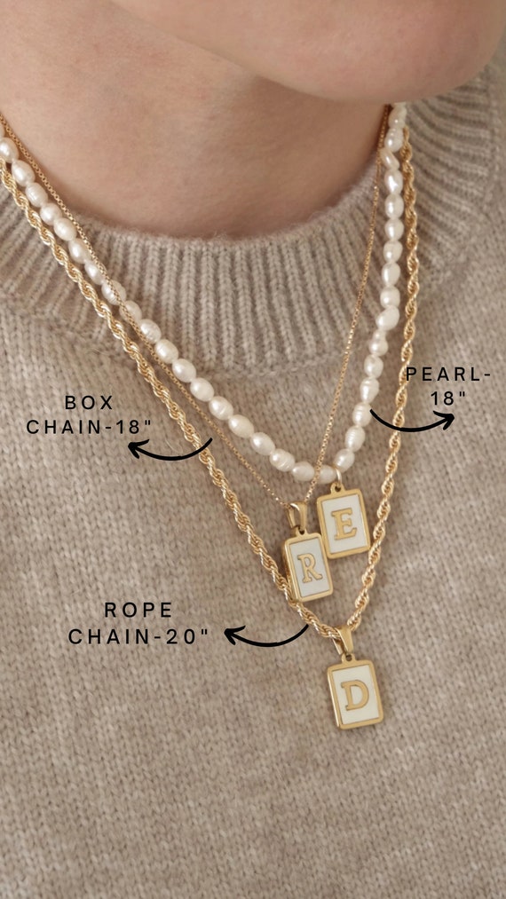 Mother of pearl initial necklace best sale