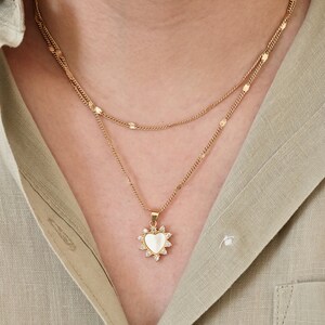 18K Gold Filled Heart Necklace, CZ Heart Necklace, Everyday Necklace ...