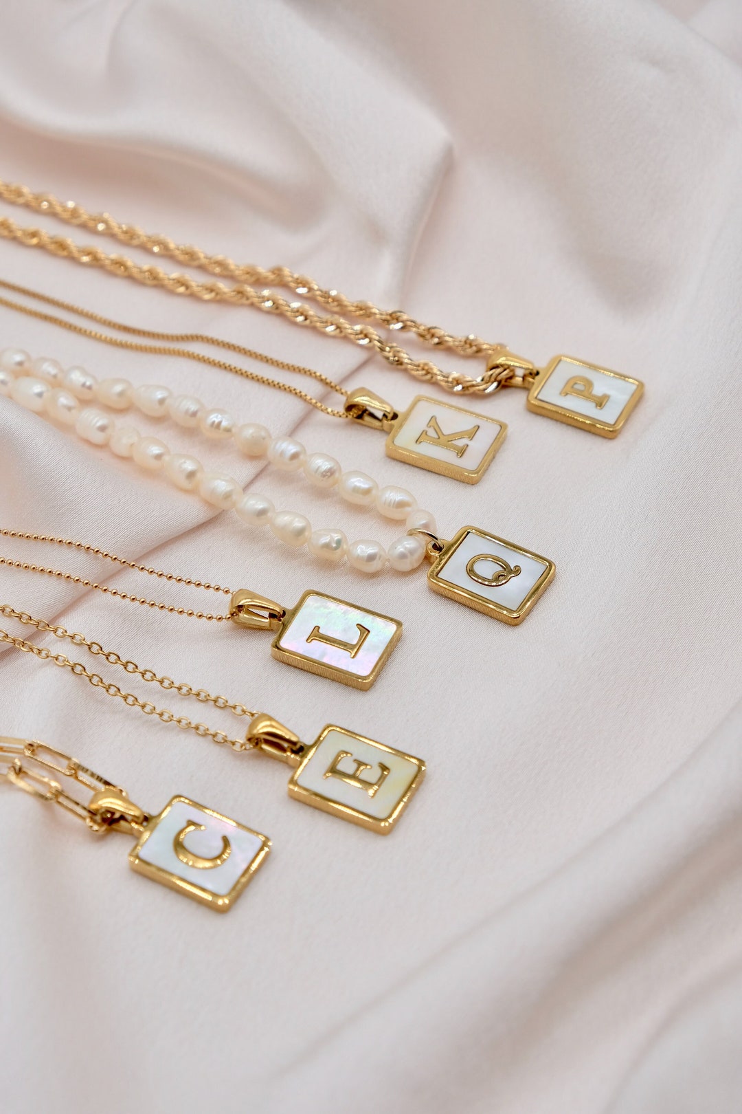 Gold Initial Necklace Personalized Necklace Letter Necklace - Etsy