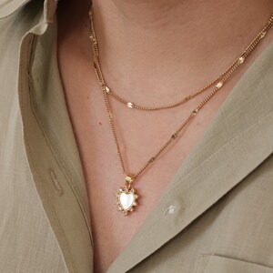 18K Gold Filled Heart Necklace, CZ Heart Necklace, Everyday Necklace ...