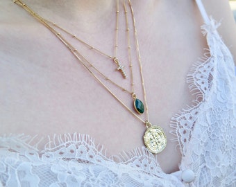CZ Cross Necklace. Bridesmaid Gift for Her Dainty Gold Religious Christian Choker Gold Layering Necklace Girlfriend Gift, Everyday Necklace