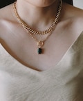 Gemstone Necklace, 18k Gold Filled Chain, Rose Quartz Necklace, Black Onyx Necklace, Gold Link Chain Necklace, Gold Paperclip Chain