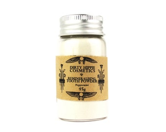 Remineralising and Whitening Tooth Powder • Fluoride FREE • ZERO WASTE • Zeolite, Activated Charcoal • Peppermint, Pepp. Rose, Cinnamon 35g