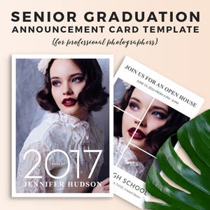 Senior Graduation Announcement Template Senior - Graduation Announcement Card - 5x7 Flat Card - Senior Grad Card - High School Senior