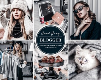 Lightroom Mobile Presets Instagram Blogger Grey Silver Ashy Bright White Clean Fashion Make up Hair Snow Winter Cool Dark Lifestyle Presets