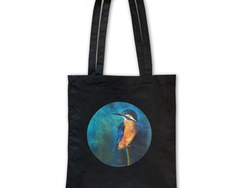 Cotton bag kingfisher, bag, tote bag, fabric bag