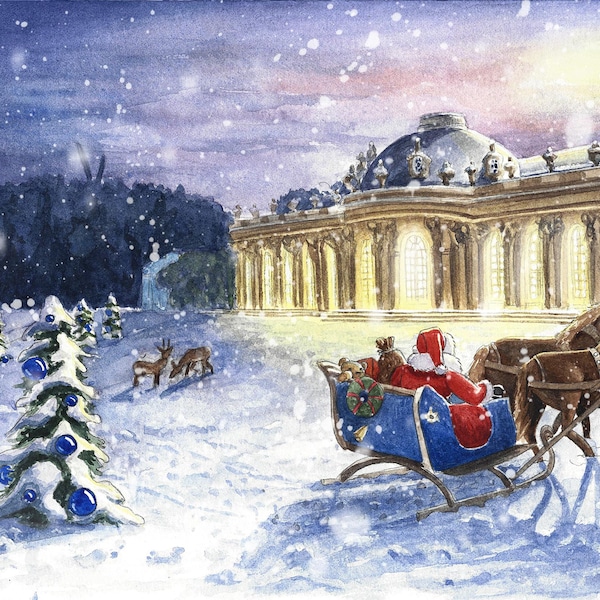 Weihnachtskarte Potsdam Sanssouci