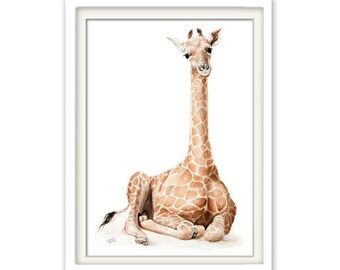 Poster Giraffe, Giraffenposter, Din A4