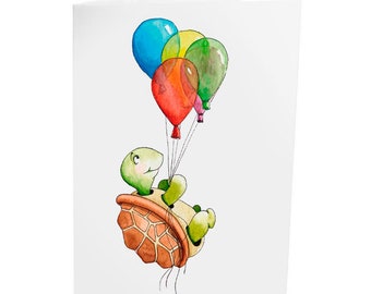 Geburtstagskarte Schildkröte, Glückwunschkarte, Grußkarte