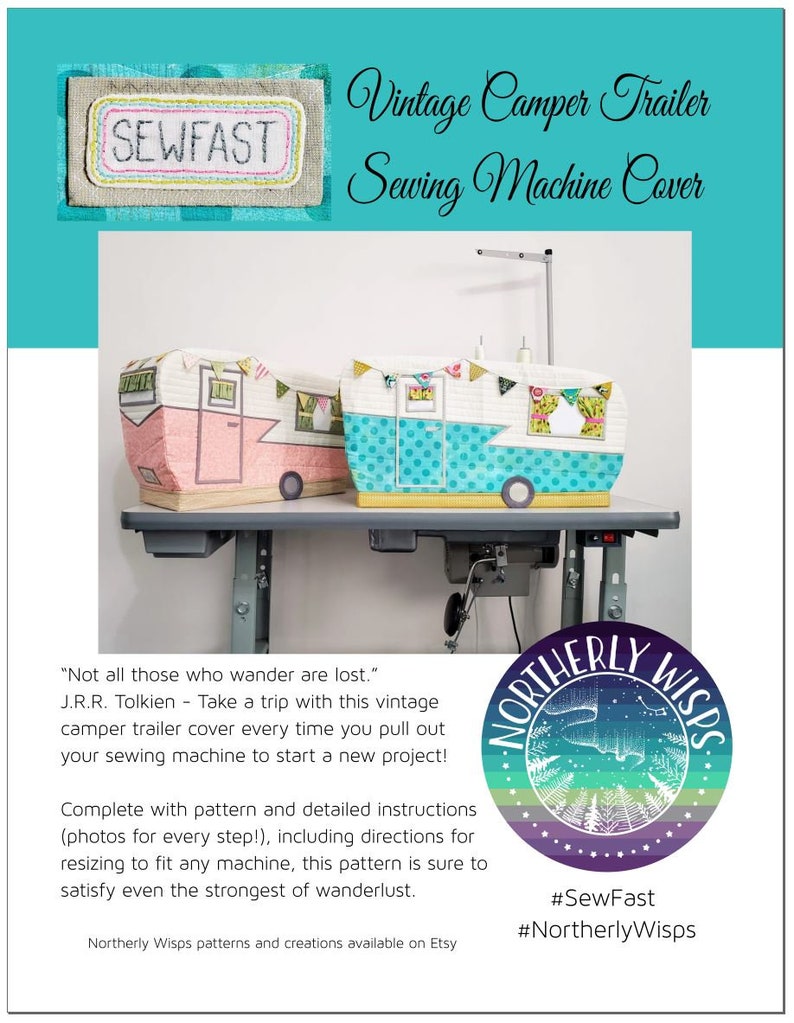 SEWFAST Vintage Camper Trailer Sewing Machine Cover PDF Etsy
