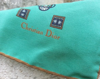 CHRISTIAN DIOR Scarf unisex designe scarf ellegant mod green color dior scarf retro scarf designe vintage mans accessories free shiping gift