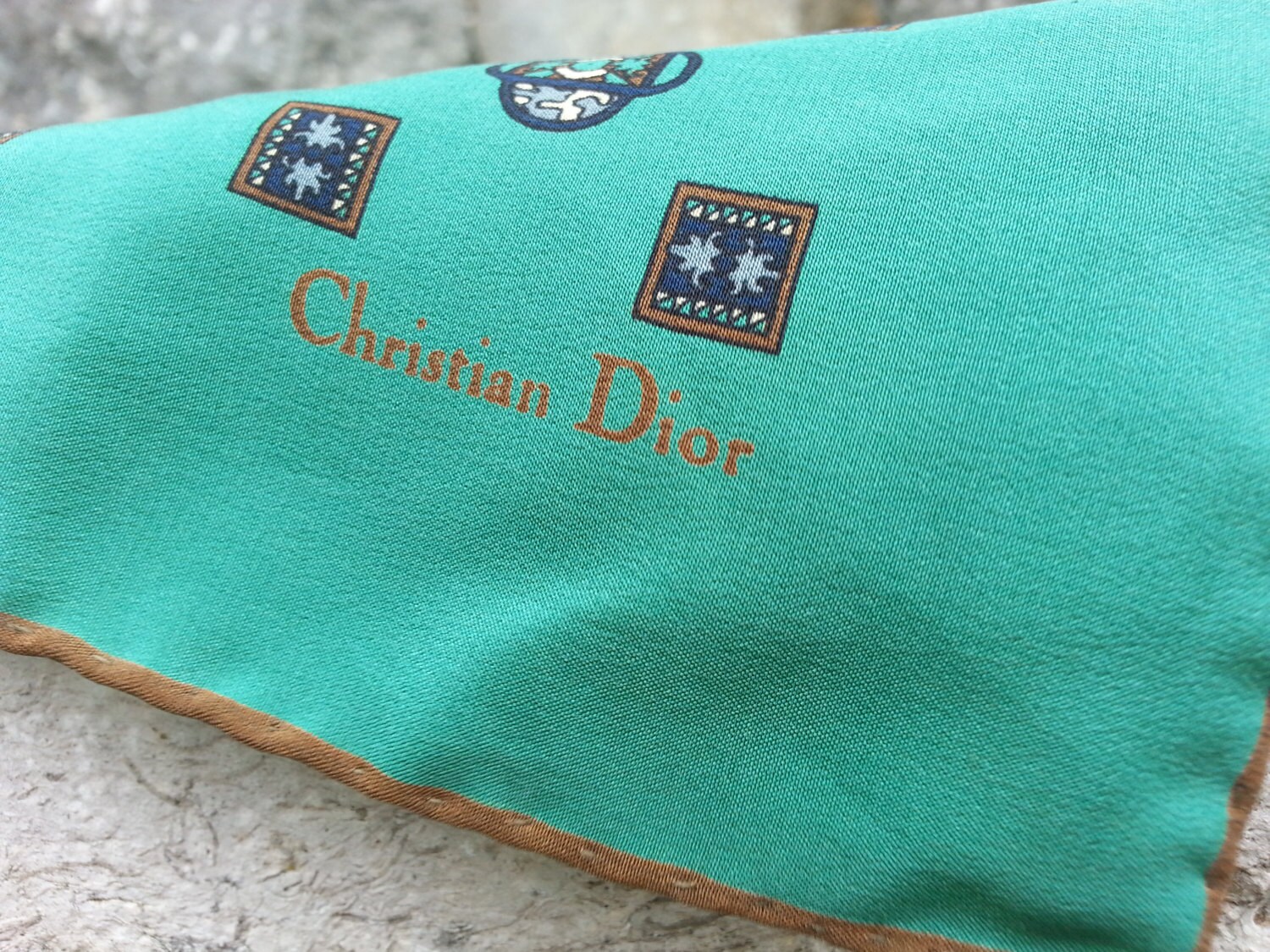 CHRISTIAN DIOR Scarf unisex designe scarf ellegant mod green color dior scarf retro scarf designe vintage mans accessories free shiping gift