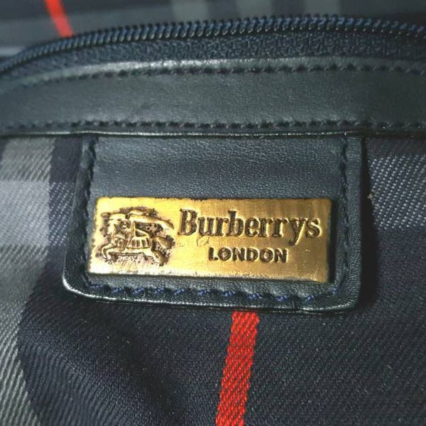 Burberrys luxe grand sac en cuir sholder original whit metal tags choch doublure british signature tartan hous tissu classique autentic vintage