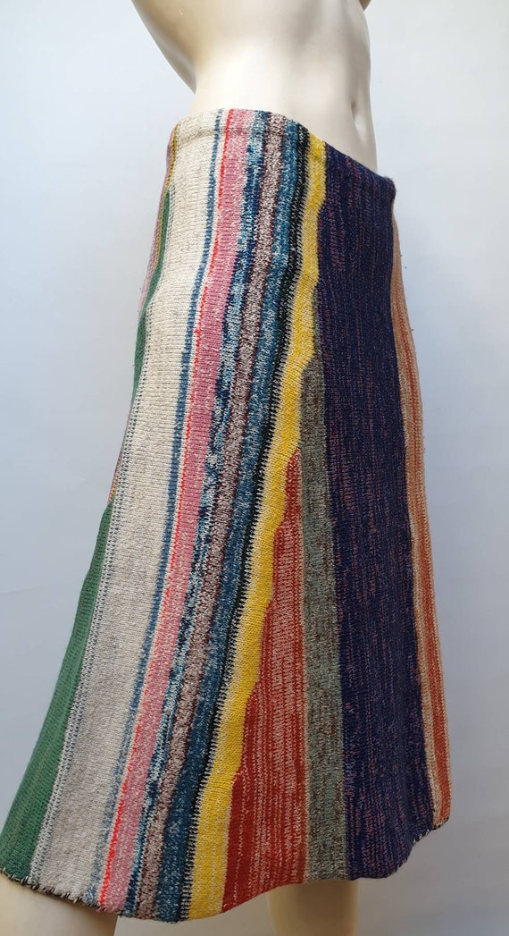 Vintage 40s colorfull knitted skirt hand knitted f